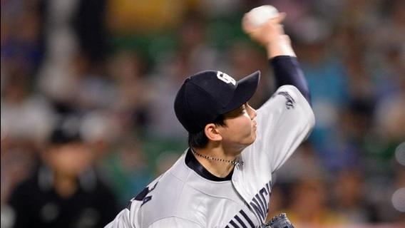 甲子園英雄初登板　五局好投中日惜敗
