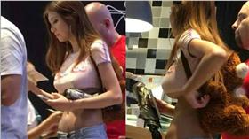 正妹,爆乳,半奶,金髮辣妹 合成圖／翻攝自Tung Ken Ken臉書