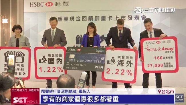 匯豐現金回饋　五星飯店、機票享優惠
