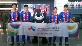 ▲世大運吉祥物到機場接中華小將歸國（圖／北市觀傳局提供）