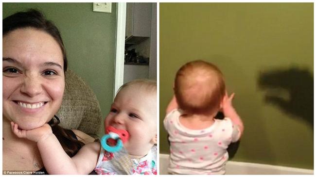 被手影嚇到腿軟！寶寶跌坐模樣超萌