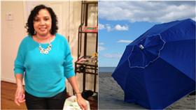 婦人被遮陽傘插死-圖取自Lottie Belk臉書

-海灘傘-遮陽傘-Rachel Zack-https://www.flickr.com/photos/rachelmargaret/2129221995