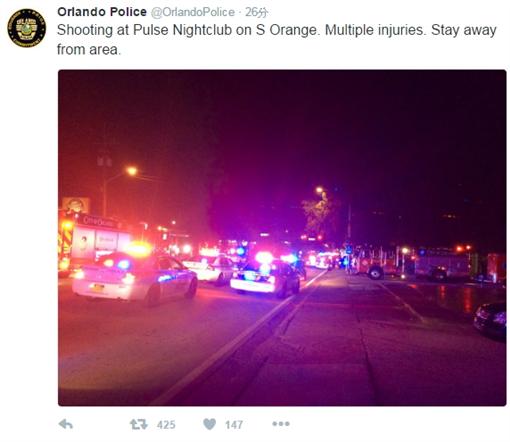 奧蘭多,佛州,美國,佛羅里達州,夜店,槍擊,炸彈,挾持,人質-▲圖／翻攝自twitterhttps://twitter.com/OrlandoPolice