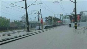 新竹,鐵軌,淹水 圖/台鐵提供