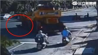 影／吊車撞倒機車　騎士掙扎仍遭輾斃