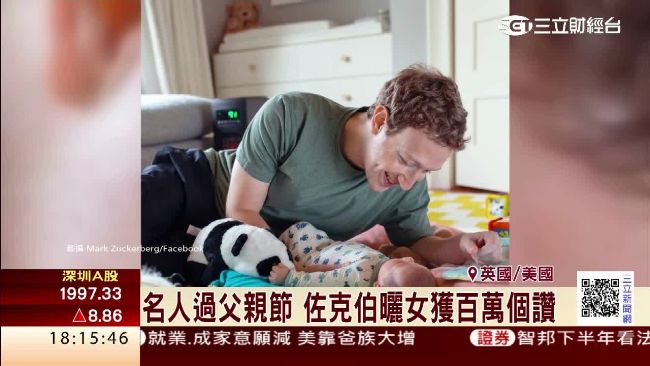 名人過父親節　祖克柏曬女獲百萬個讚