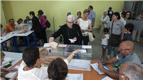 西班牙國會大選投票（圖／美聯社／達志影像）