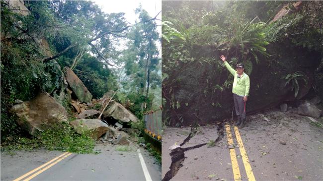 巨大落石砸落　青蛙石段道路暫封閉