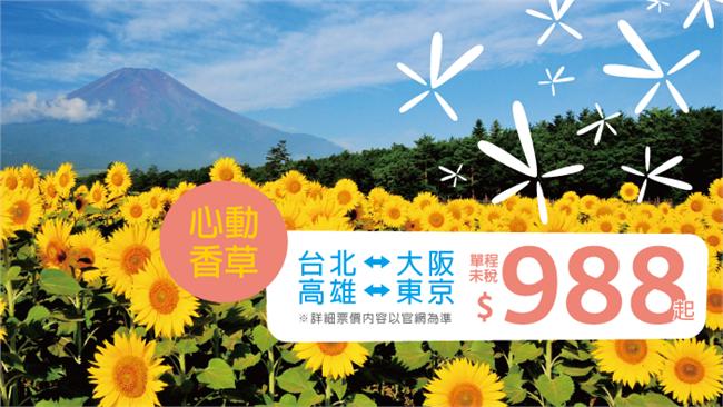暑假遊東京、大阪　香草航空988起