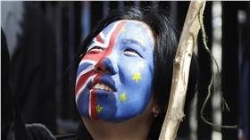 英國脫歐，留歐派上街遊行抗議，歐盟（圖／路透社／達志影像）