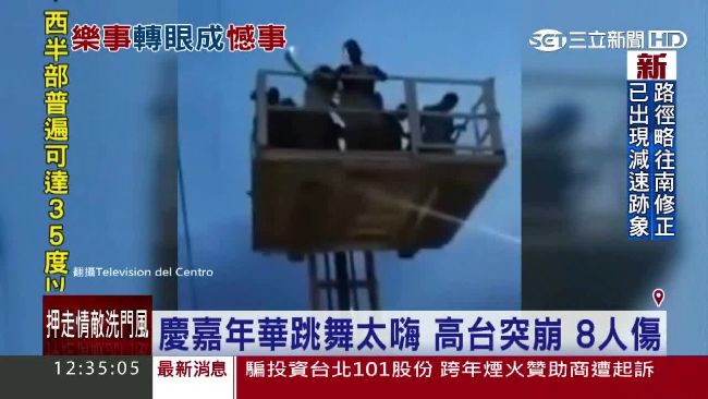 攀堆高機熱舞　8青年從5公尺處墜地