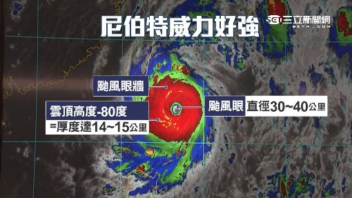 颱風眼小而清晰! 尼伯特紮實"防豪雨"