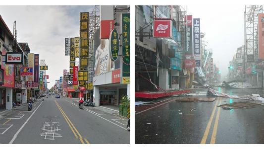 影／遭強風摧殘！台東中華路像被炸過
