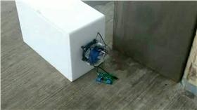 台鐵苗栗苑裡火車站可疑保麗龍箱