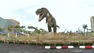 強颱吹垮圍籬　恐龍展民眾免費看光光