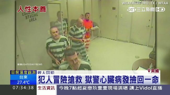 囚犯集體破門　竟是為「搶救獄警」