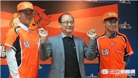	▲蘇智傑與陳傑憲加盟統一獅。（圖／記者王怡翔攝）