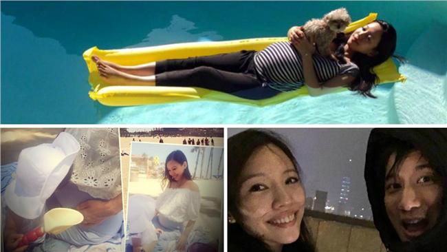 王力宏老婆挺第二胎　女兒摸肚超有愛