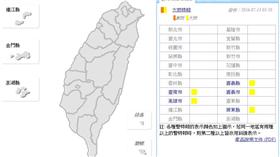 大雨特報（圖／翻攝自中央氣象局）
http://www.cwb.gov.tw/V7/prevent/fifows/index.htm?