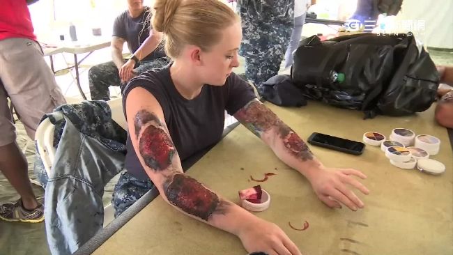 環太軍演災後救援　血肉模糊超逼真