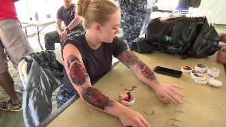 環太軍演災後救援　血肉模糊超逼真