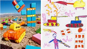 戰區孩童繪畫（圖／翻攝自Slate）