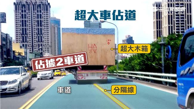 最寬路霸橫行　4米超大木箱佔2車道