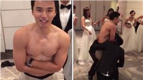 圖翻攝自吳克群臉書直播截圖 阿緯結婚 合成圖