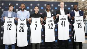 林書豪,Anthony Bennett,籃網加盟記者會,NBA（ap）
