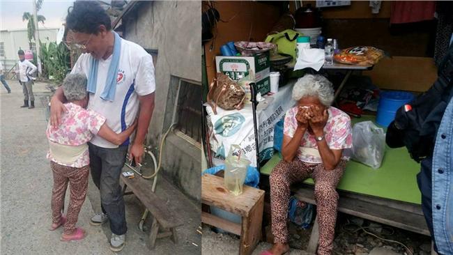 好心人不收錢幫修屋　阿嬤感動淚擁他