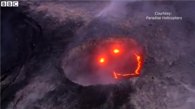 夏威夷火山噴發　竟出現「神秘笑臉」