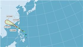 8月1日上午8時妮妲颱風動態。（圖／翻攝自中央氣象局）