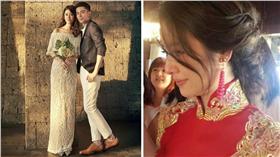 圖翻攝自舒淇臉書 林心如工作室提供 霍建華 合成圖