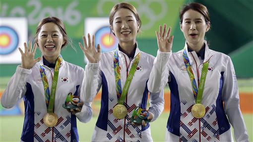 2016里約奧運,射箭,女子團體賽,南韓,金牌圖/美聯社/達志影像
