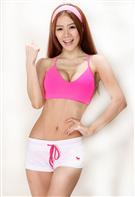 性感誌正妹廖小安為里約奧運中華拳擊代表隊選手加油。（記者邱榮吉/攝影）

