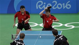 里約奧運中華隊桌球男團陳建安，江宏傑（ap）