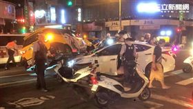 汪男酒駕接女友遭盤查竟逃逸鏟起小黃（翻攝畫面）