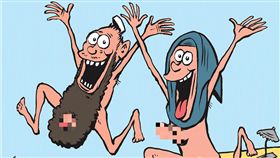 穆斯林裸體漫畫（圖／翻攝自查理週刊官方臉書）