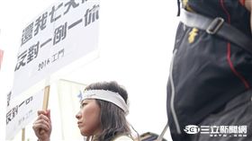 勞團絕食抗議,一例一休,7天假,勞基法　圖／記者林敬旻攝