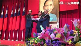 桃園地檢署檢察長 彭坤業（左）、法務部長邱太三（中）、新竹地檢署檢察長 姜貴昌（右）。潘千詩攝影