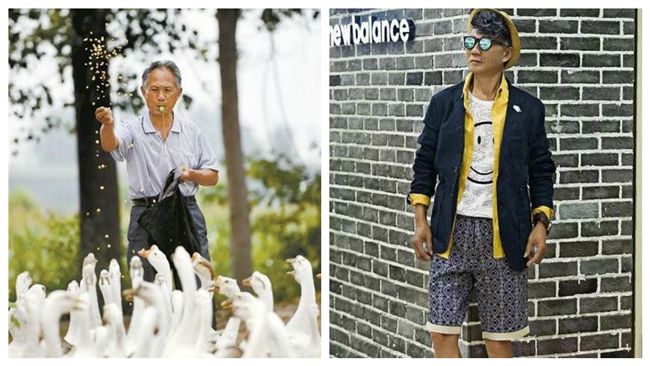 71歲老農一秒變潮男　搖身成網紅