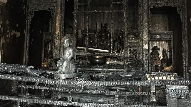 鹿港鳳山寺大火　珍貴交趾陶恐不保