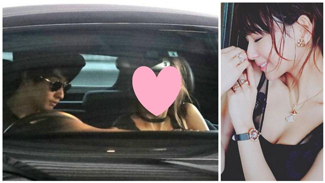 女星熱戀混血男模　車內忘情熱吻