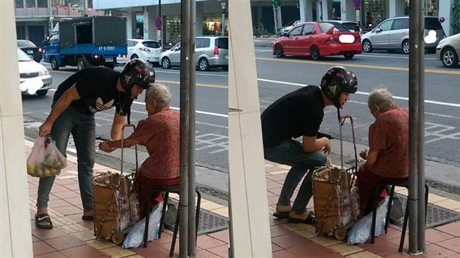 帥暖男買光芭樂　要阿嬤下雨天別出來