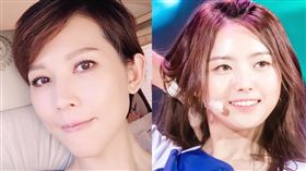 蔡少芬PO鼻子凹陷照，林娜榮意外被洗白。（圖／左翻攝自蔡少芬微博、右翻攝自維基百科）