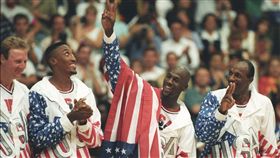 Michael Jordan,Larry Bird,Scottie Pippen,Clyde
Drexler,夢幻一隊,奧運（路透）