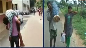 印度爸爸背著兒子求醫（圖／翻攝自indiatoday）