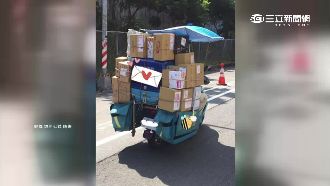 貨品疊到四層高　送貨員危險上路