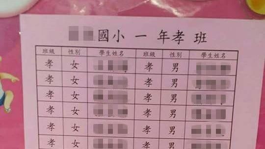 一「頁」之間　全班竟成了孝男孝女