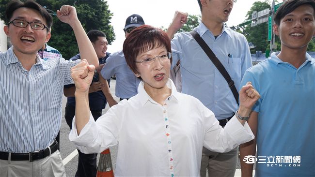 九三軍公教大遊行，國民黨主席洪秀柱現身力挺。（圖／記者林敬旻攝）